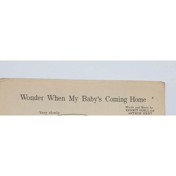 Wonder When My Babys Coming Home 1942 Vintage Sheet Music Piano Goell Kent - Picture 2 of 4
